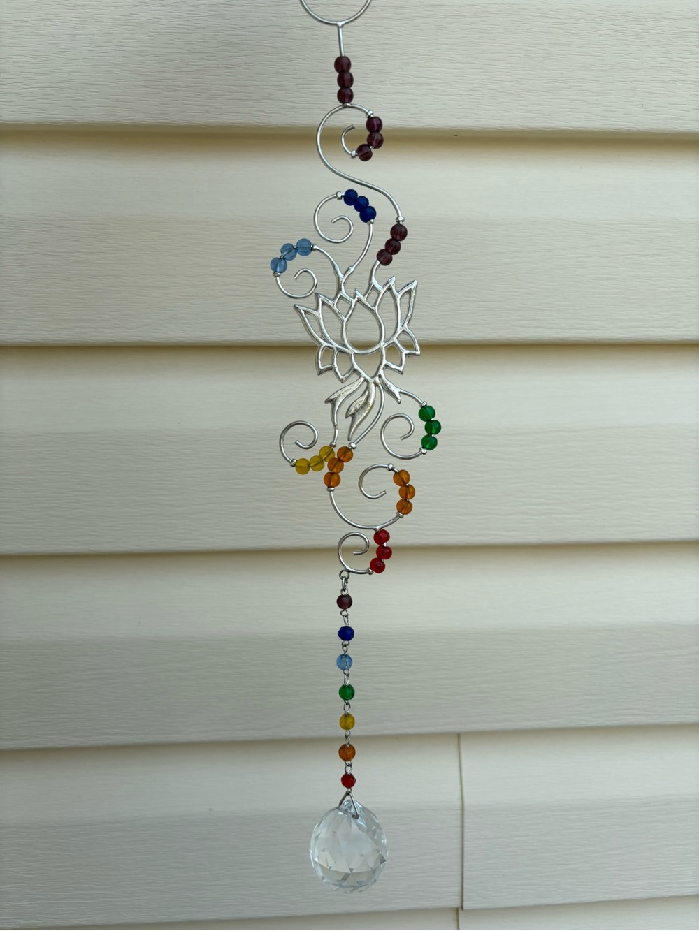 Multicolor Lotus Crystal Suncatcher - Decorative Home Art